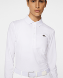 SIZE S - J.Lindeberg Flor Long Sleeve Thermo Polo White