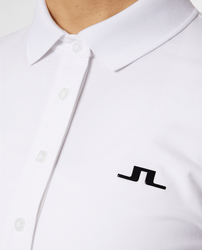 SIZE S - J.Lindeberg Flor Long Sleeve Thermo Polo White