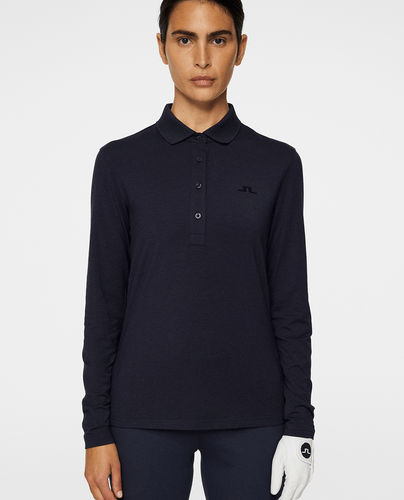 J.Lindeberg Flor Long Sleeve Thermo Polo Navy Melange