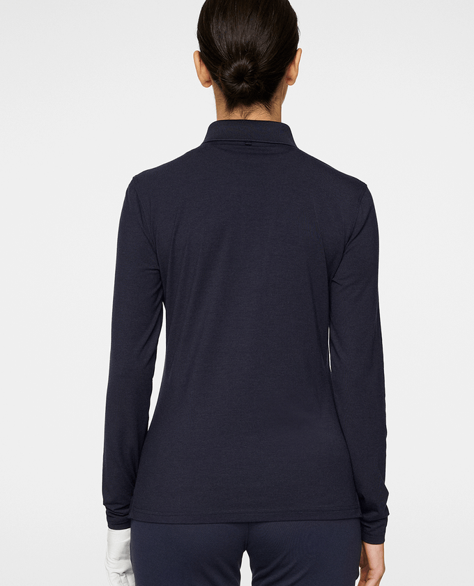 J.Lindeberg Flor Long Sleeve Thermo Polo Navy Melange