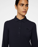 J.Lindeberg Flor Long Sleeve Thermo Polo Navy Melange