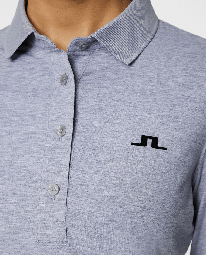 J.Lindeberg Flor Long Sleeve Thermo Polo Grey Melange