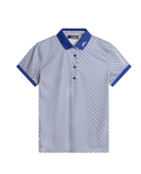 J.Lindeberg Tour Tech Print Polo Tour Geo Moonbeam