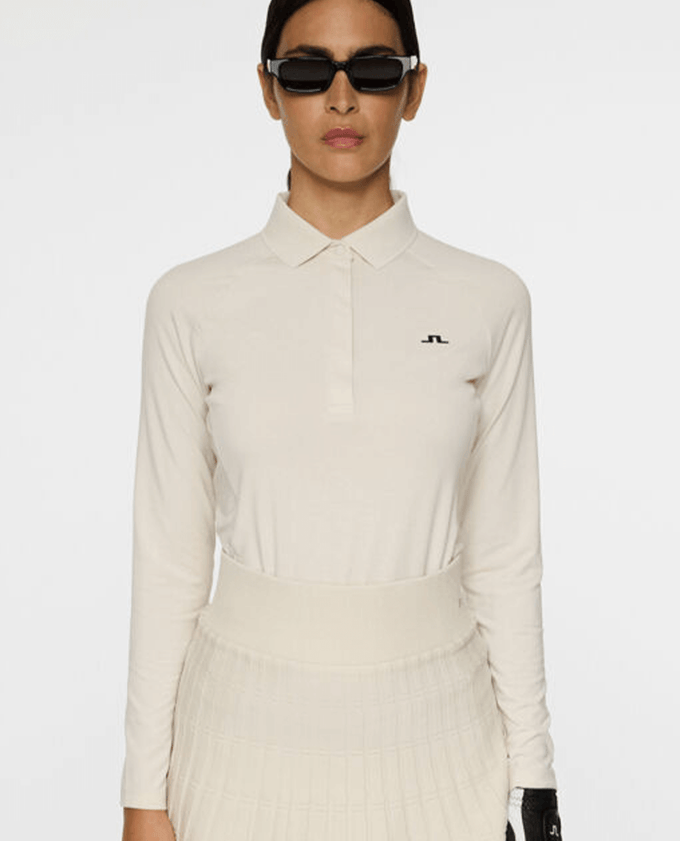 J.Lindeberg Flor Long Sleeve Thermo Polo Moonbeam