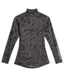 J.Lindeberg Ella Print Long Sleeve Compression Top Topo Asphalt