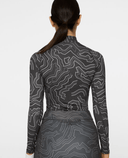 J.Lindeberg Ella Print Long Sleeve Compression Top Topo Asphalt