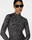 J.Lindeberg Ella Print Long Sleeve Compression Top Topo Asphalt