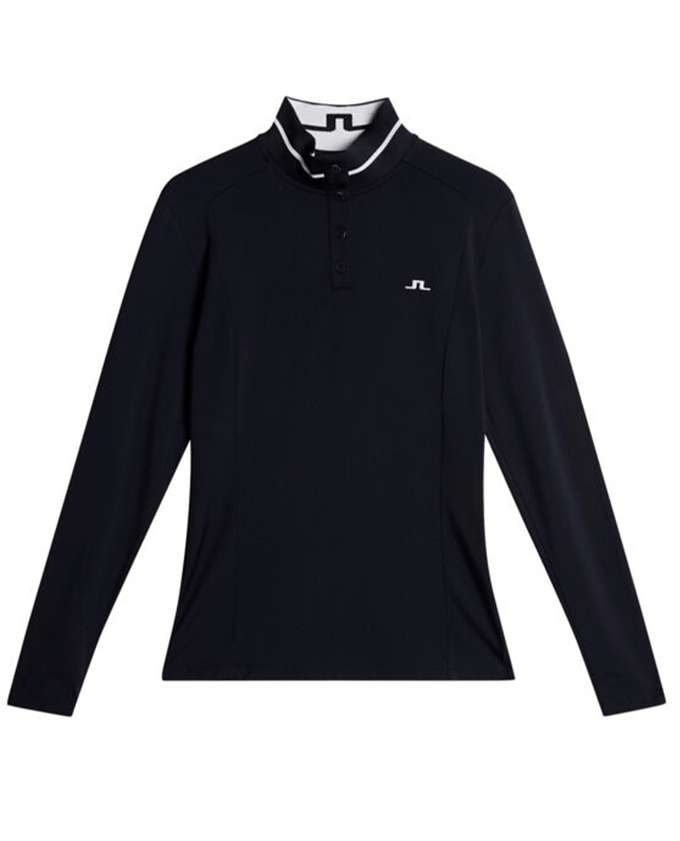 J.Lindeberg Hertta Long Sleeve Brushed Polo Navy