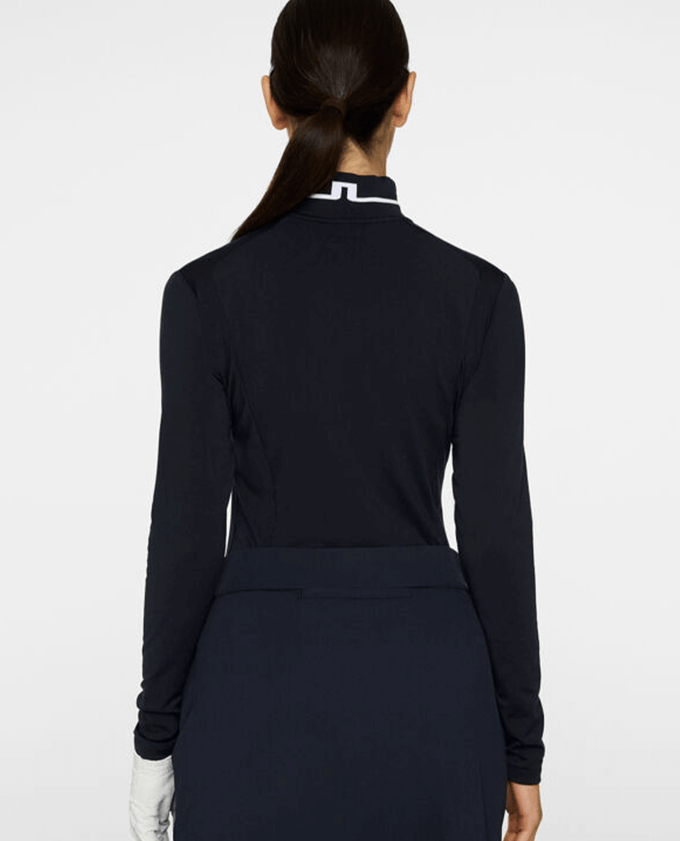 J.Lindeberg Hertta Long Sleeve Brushed Polo Navy
