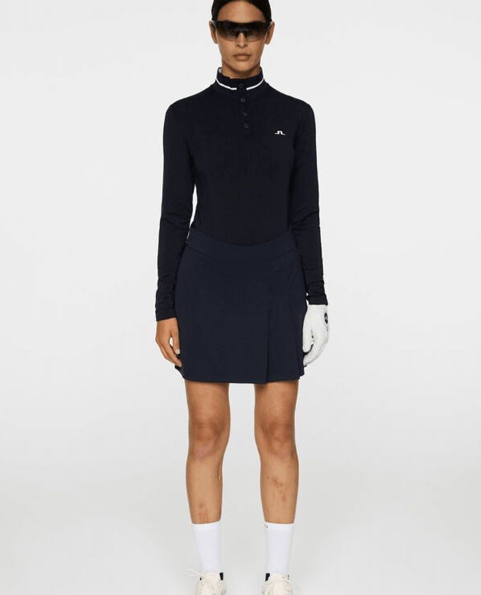 J.Lindeberg Hertta Long Sleeve Brushed Polo Navy