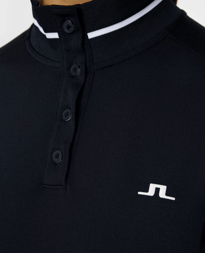 J.Lindeberg Hertta Long Sleeve Brushed Polo Navy
