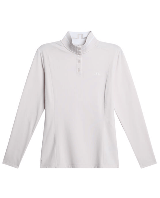 J.Lindeberg Hertta Long Sleeve Brushed Polo Grey Lilac