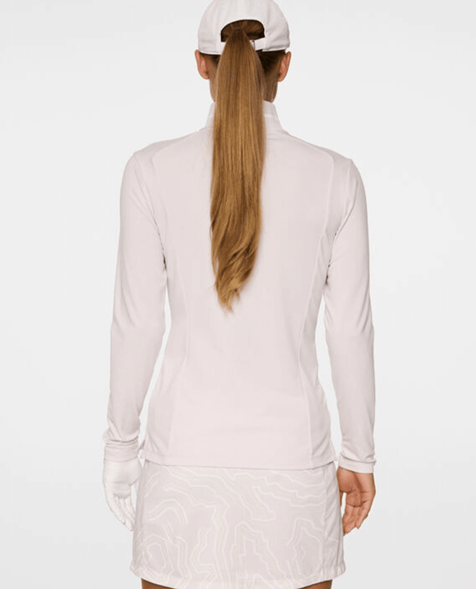 J.Lindeberg Hertta Long Sleeve Brushed Polo Grey Lilac