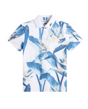 J.Lindeberg Tour Tech Print Polo Tour Paradise Skylight
