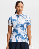 J.Lindeberg Tour Tech Print Polo Tour Paradise Skylight