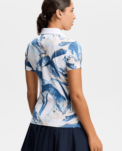 J.Lindeberg Tour Tech Print Polo Tour Paradise Skylight