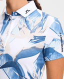 J.Lindeberg Tour Tech Print Polo Tour Paradise Skylight