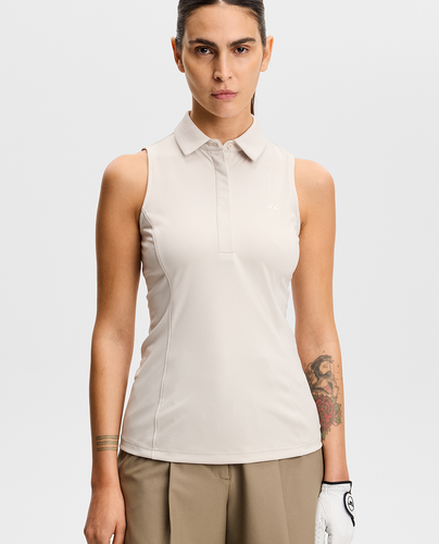 J.Lindeberg Dena Sleeveless Polo Moonbeam