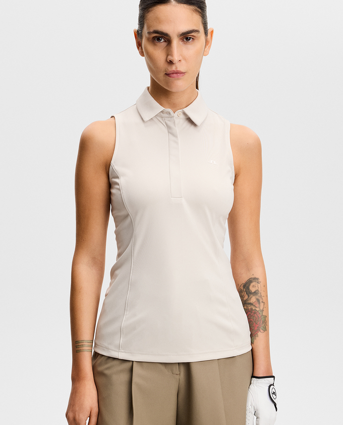 J.Lindeberg Dena Sleeveless Polo Moonbeam