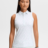 J.Lindeberg Dena Sleeveless Printed Polo Oak Skylight - S / Oak Skylight