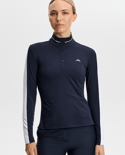 J.Lindeberg Hertta Long Sleeve Polo Navy