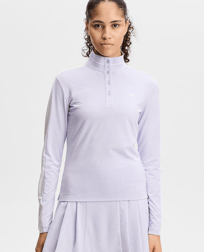 J.Lindeberg Hertta Long Sleeve Polo Purple Heather