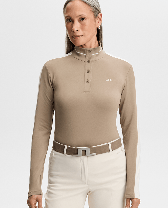 J.Lindeberg Hertta Long Sleeve Polo Brindle