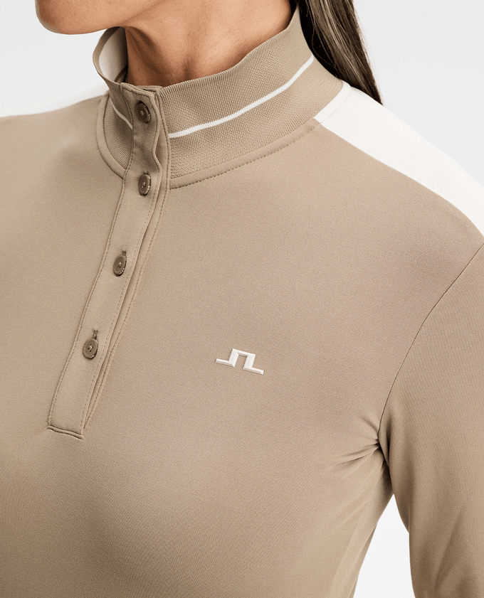 J.Lindeberg Hertta Long Sleeve Polo Brindle