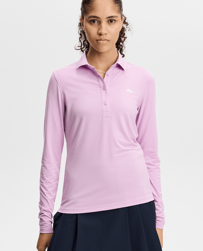 J.Lindeberg Flor Long Sleeve Thermo Polo Orchid Bouquet