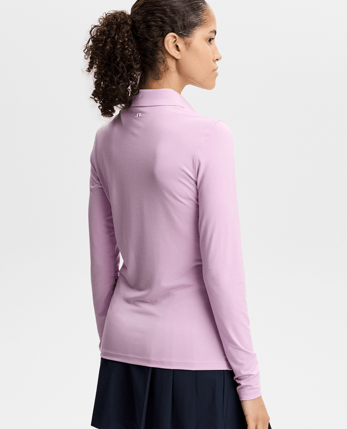 J.Lindeberg Flor Long Sleeve Thermo Polo Orchid Bouquet