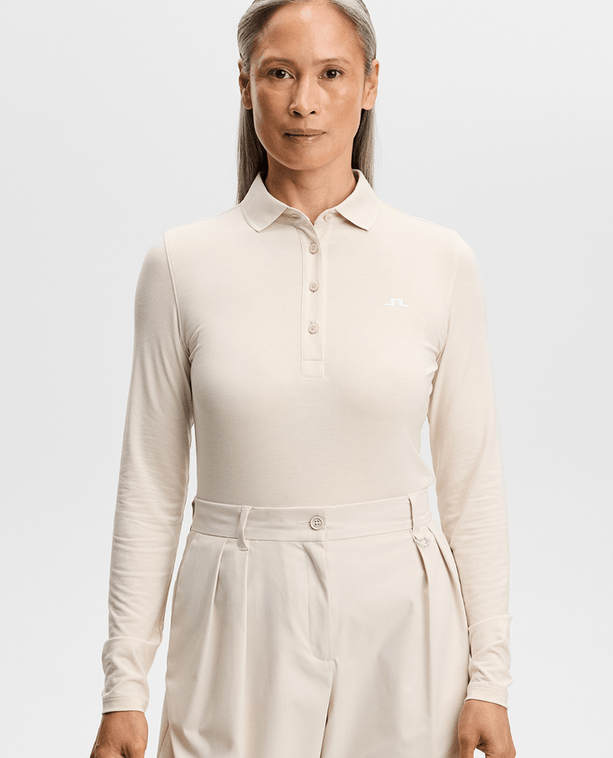 J.Lindeberg Flor Long Sleeve Thermo Polo Moonbeam