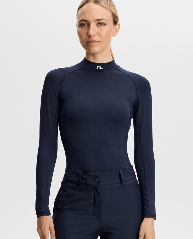 J.Lindeberg Ella Brushed Winter Compression Top Navy