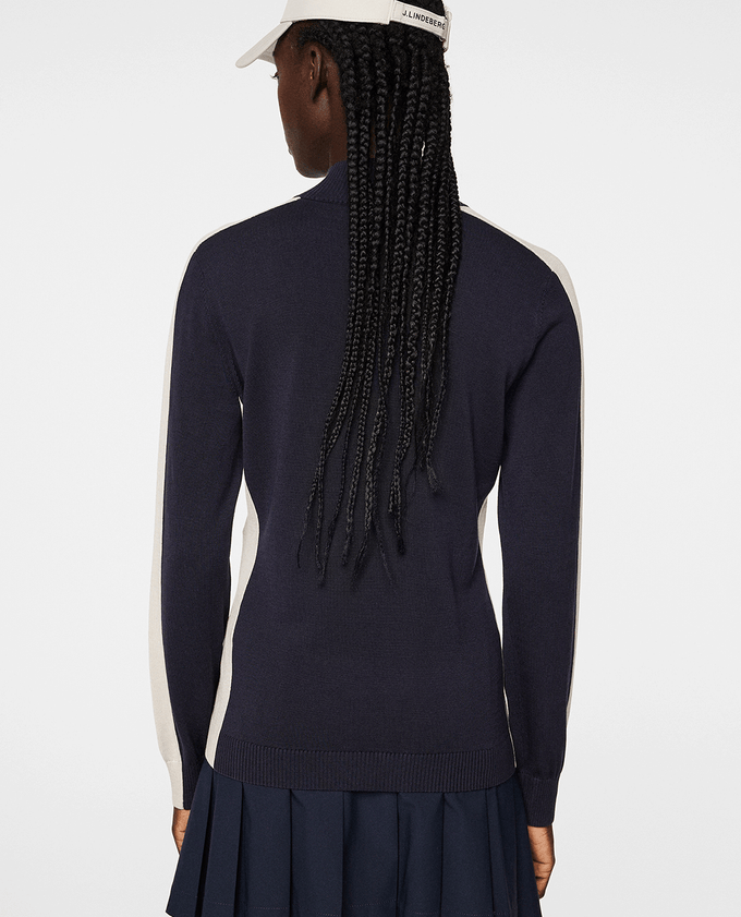 J.Lindeberg Adia Knitted Merino Sweater Navy/Moonbeam