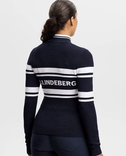 J.Lindeberg Ariadne Knitted Quater Zip Sweater Navy
