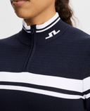 J.Lindeberg Ariadne Knitted Quater Zip Sweater Navy
