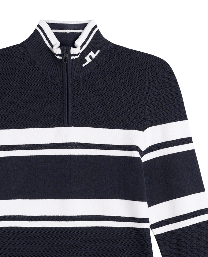 J.Lindeberg Ariadne Knitted Quater Zip Sweater Navy