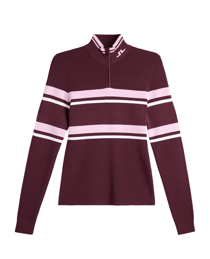 J.Lindeberg Ariadne Knitted Quater Zip Sweater Winetasting