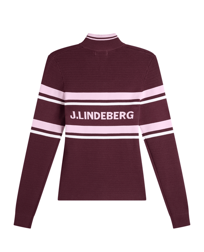 J.Lindeberg Ariadne Knitted Quater Zip Sweater Winetasting