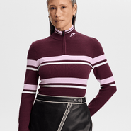 J.Lindeberg Ariadne Knitted Quater Zip Sweater Winetasting - S / Winetasting