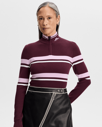 J.Lindeberg Ariadne Knitted Quater Zip Sweater Winetasting