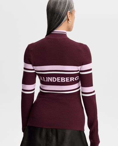 J.Lindeberg Ariadne Knitted Quater Zip Sweater Winetasting