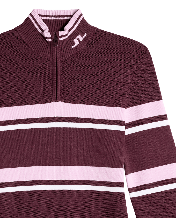 J.Lindeberg Ariadne Knitted Quater Zip Sweater Winetasting