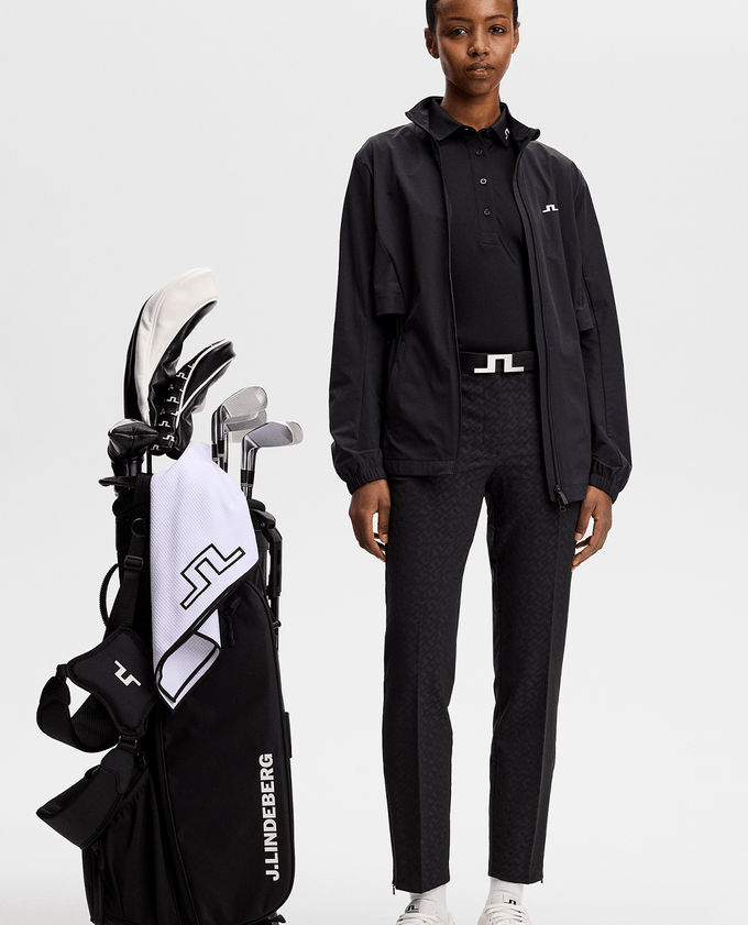 J.Lindeberg Pia Bridge Print Golf Ankle Trouser 27.5'' Black