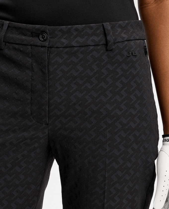 J.Lindeberg Pia Bridge Print Golf Ankle Trouser 27.5'' Black