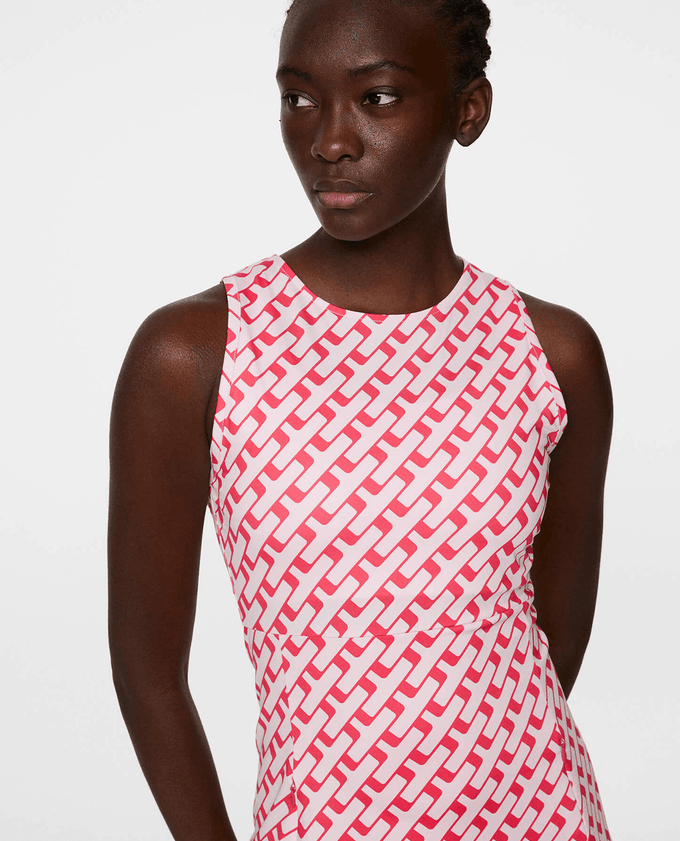 J.Lindeberg Cora Print Dress Tour Geo Pink