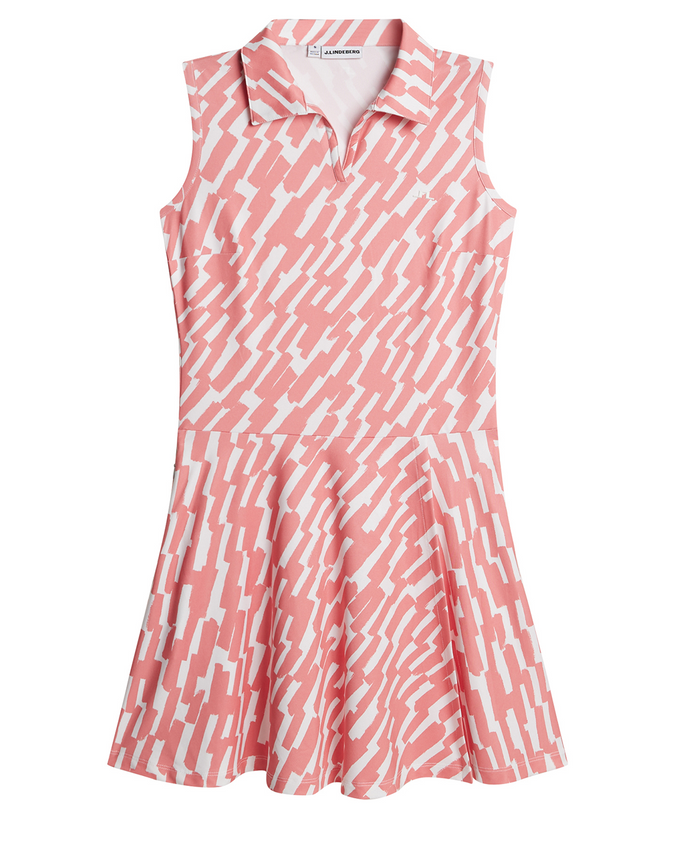 J.Lindeberg Dana Printed Dress Oak Flamingo