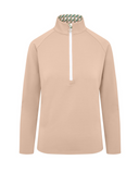 SWING OUT SISTER Heather 1/4 Zip Pattern Fleece Noughty Green
