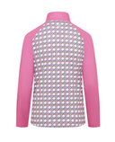 SWING OUT SISTER Heather 1/4 Zip Pattern Fleece Noughty Pink