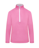 SWING OUT SISTER Heather 1/4 Zip Pattern Fleece Noughty Pink