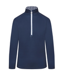SWING OUT SISTER Heidi 1/4 Zip Fleeced Mid Layer Megabyte Navy